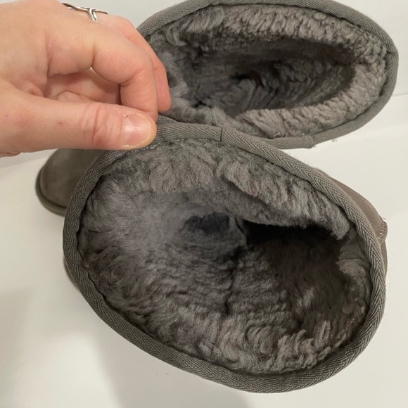 UGG Classic Tall Sheepskin Shearling Boots Grey Foldover Fur 7 - Picture 3 of 3